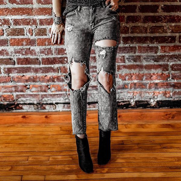 women's casual hole bleached ripped jeans fashion washed solid color high waist pocket denim pencil pants, Blue
women's casual hole bleached ripped jeans fashion washed solid color high waist pocket denim pencil pants, Blue