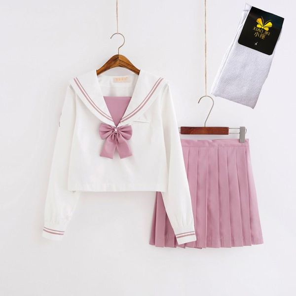 японская jk равномерная pink magnolia вышивка sailor костюм студент колледжа школьная форма длинный рукав костюм женщины плиссированные юбки, White
японская jk равномерная pink magnolia вышивка sailor костюм студент колледжа школьная форма длинный рукав костюм женщины плиссированные юбки, White