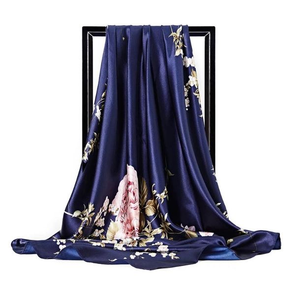 women silk scarf elegant fower print 90*90cm large square scarves lady shawls twill silk scarf foulard satin hijab, Blue;gray
women silk scarf elegant fower print 90*90cm large square scarves lady shawls twill silk scarf foulard satin hijab, Blue;gray