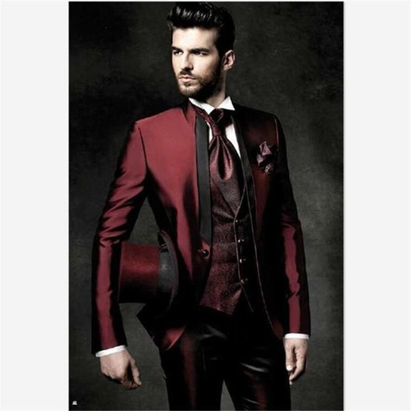 one button dark red groom tuxedos groomsmen mens wedding suits prom bridegroom (jacket+pants+vest)1, White;black
one button dark red groom tuxedos groomsmen mens wedding suits prom bridegroom (jacket+pants+vest)1, White;black
