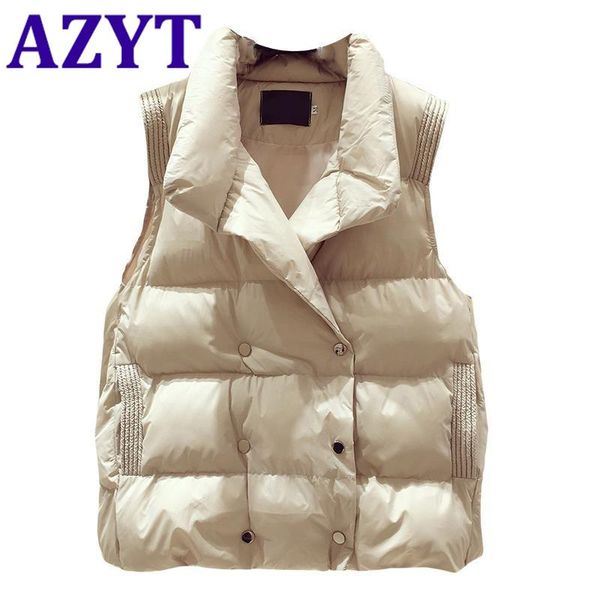 azyt 2021 new double breasted cotton women's vest coat warm winter sleeveless jacket casual loose cotton padded down waistcoat, Black;white
azyt 2021 new double breasted cotton women's vest coat warm winter sleeveless jacket casual loose cotton padded down waistcoat, Black;white