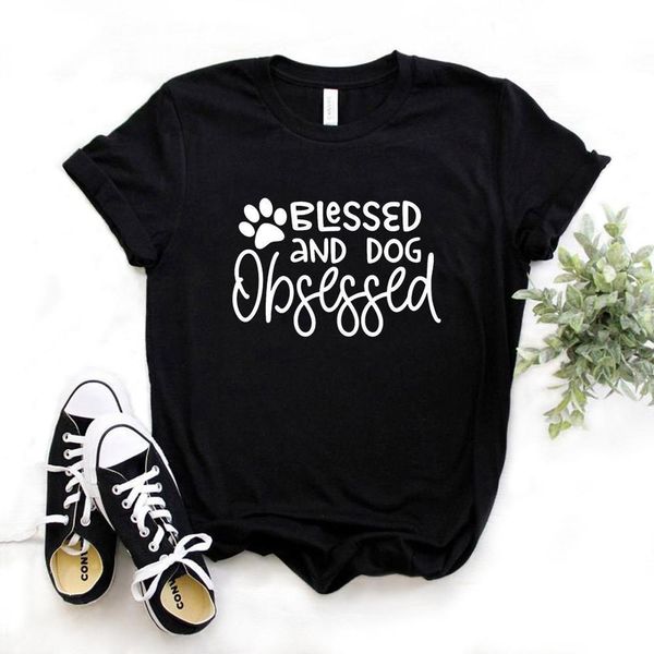 women t shirt blessed and dog obsessed letters print tshirt women short sleeve o neck loose t-shirt ladies causal tee shirt, White
women t shirt blessed and dog obsessed letters print tshirt women short sleeve o neck loose t-shirt ladies causal tee shirt, White