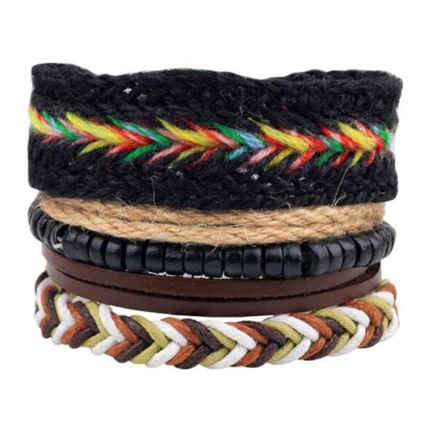 4pcs/ set braided wrap leather bracelets for men vintage punk handmade diy charm wood beads ethnic tribal wristban wmthbt, Golden;silver
4pcs/ set braided wrap leather bracelets for men vintage punk handmade diy charm wood beads ethnic tribal wristban wmthbt, Golden;silver