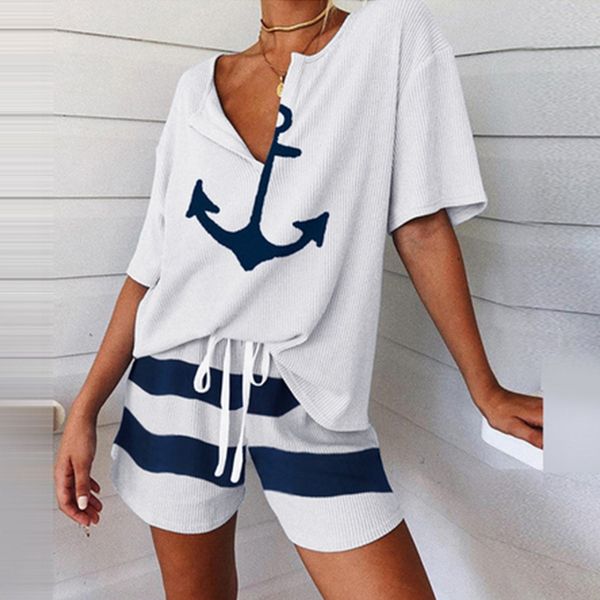 women's v-neck loose suit anchor pattern printed short-sleeved wide- pants shorts wide leg pantsshorts wide leg pantstwo-piece set icqv, Gray
women's v-neck loose suit anchor pattern printed short-sleeved wide- pants shorts wide leg pantsshorts wide leg pantstwo-piece set icqv, Gray
