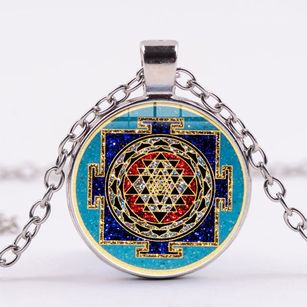 buddhist sri yantra pendant necklace sacred geometry mandala pattern glass long chain chakra spiritual meditation jewelry, Silver
buddhist sri yantra pendant necklace sacred geometry mandala pattern glass long chain chakra spiritual meditation jewelry, Silver