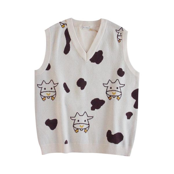 kawaii cow print v neck sweater women knitted vest college style cute sleeveless jumper harajuku girls knitwear vintage pullover, Black;white
kawaii cow print v neck sweater women knitted vest college style cute sleeveless jumper harajuku girls knitwear vintage pullover, Black;white