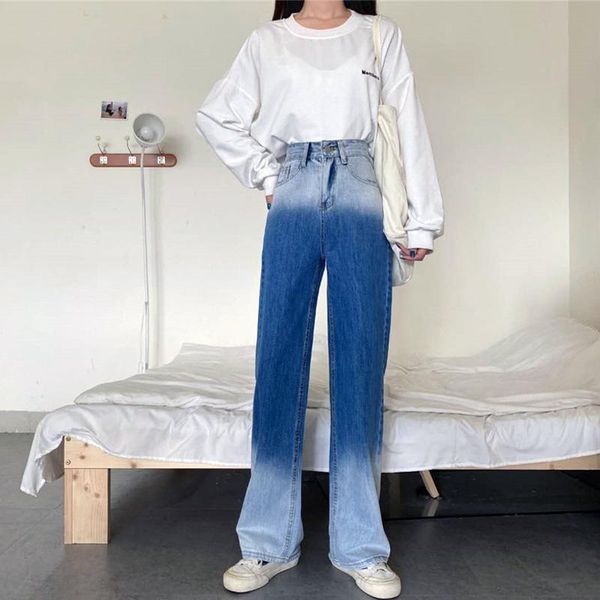 vintage washed jeans women style jeans fashion gradient loose high-waisted wide leg pants casual straight, Blue
vintage washed jeans women style jeans fashion gradient loose high-waisted wide leg pants casual straight, Blue