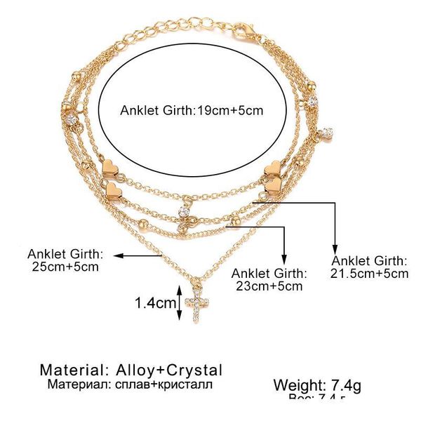 iparam bohemian crystal cross multilayer anklet for women vintage beach heart cross ankle sandals anklet jewe qylgwn, Red;blue
iparam bohemian crystal cross multilayer anklet for women vintage beach heart cross ankle sandals anklet jewe qylgwn, Red;blue