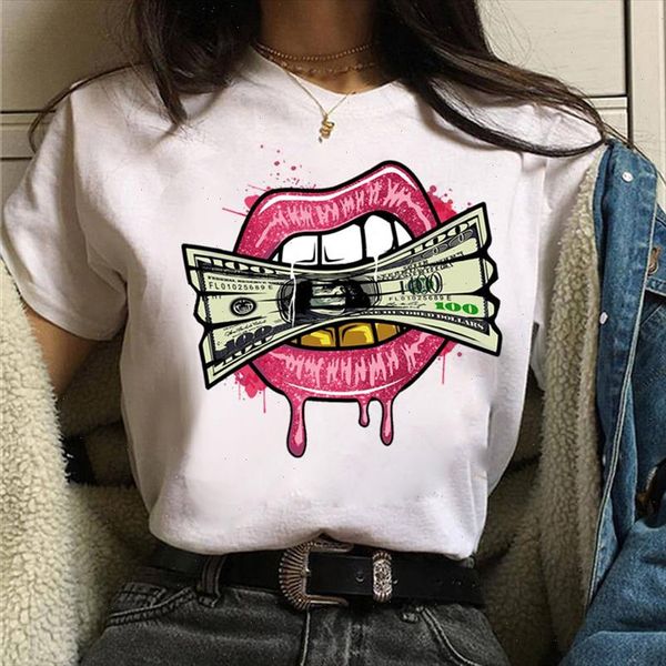 new lips and money print t shirt women summer graphic tees funny harajuku t shirt fashion tshirt tee female t, White
new lips and money print t shirt women summer graphic tees funny harajuku t shirt fashion tshirt tee female t, White