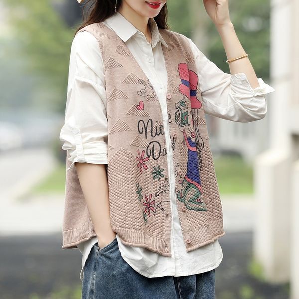 qi engraved drawing knitted sweater autumn new printed knitwear vest women's casual vest comfortable women's autumn 7hnbl, White;black
qi engraved drawing knitted sweater autumn new printed knitwear vest women's casual vest comfortable women's autumn 7hnbl, White;black