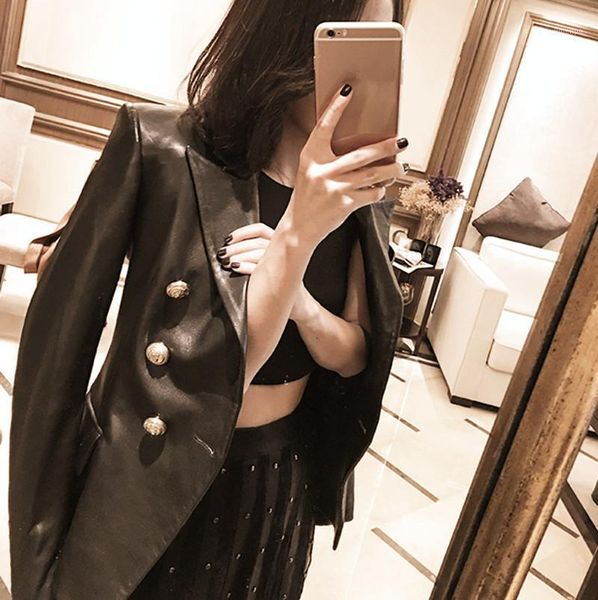 women's suits & blazers women runway leather blazer coat cool black classic trench double breasted windbreaker motorcycle jacke, White;black
women's suits & blazers women runway leather blazer coat cool black classic trench double breasted windbreaker motorcycle jacke, White;black