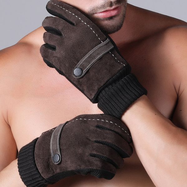leather for men thickened plush korean version of windproof anti skid warm pigskin gloves cycling winter man, Blue;gray
leather for men thickened plush korean version of windproof anti skid warm pigskin gloves cycling winter man, Blue;gray