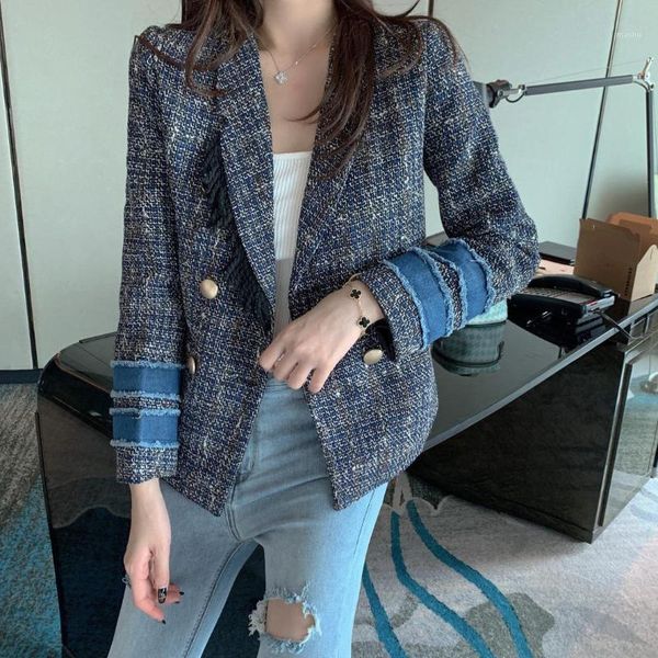 blazers navy blue patchwork long sleeve notch collar spring autumn chic elegant double-breasted high street tweed tessel1, White;black
blazers navy blue patchwork long sleeve notch collar spring autumn chic elegant double-breasted high street tweed tessel1, White;black