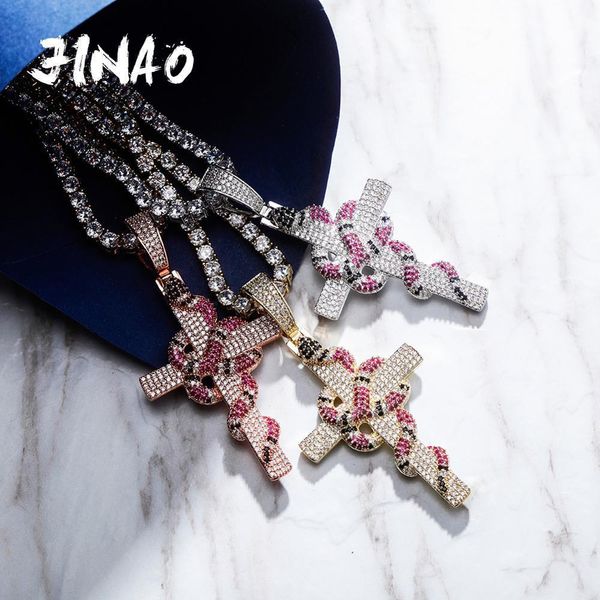 snake winding cross pendant necklace iced out cubic zirconia pendant hip hop jewelry for man women gift 201014, Silver
snake winding cross pendant necklace iced out cubic zirconia pendant hip hop jewelry for man women gift 201014, Silver