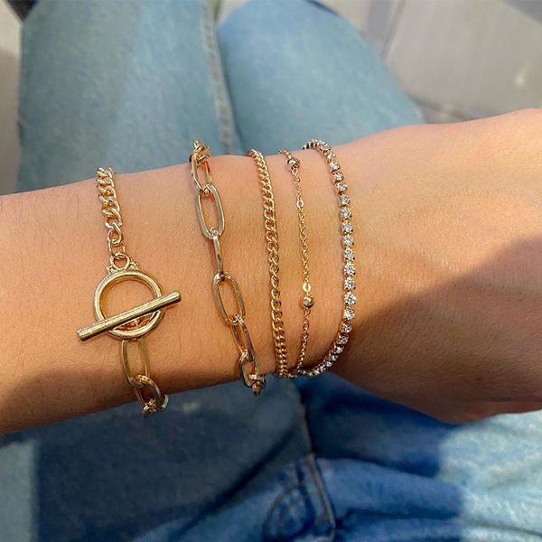 5pcs/set ot buckle chain bracelet crystal multi layer bracelets charm adjustable lasso bracelet set for women jewelry gifts, Black
5pcs/set ot buckle chain bracelet crystal multi layer bracelets charm adjustable lasso bracelet set for women jewelry gifts, Black