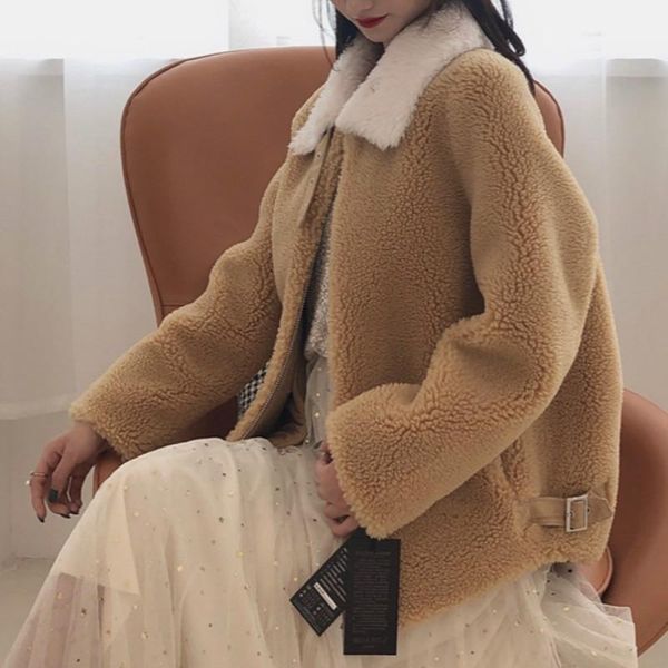 autumn winter coat women clothes 2019 wool jacket real fur coat korean streetwear vintage suede lining abrigo mujer zt32811, Black
autumn winter coat women clothes 2019 wool jacket real fur coat korean streetwear vintage suede lining abrigo mujer zt32811, Black