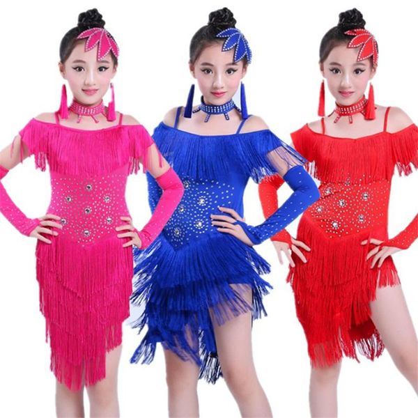 kids latin dance dresses for girls fringe dress tassel salsa sequin stage ballroom performance dancing practice clothing, Black;red
kids latin dance dresses for girls fringe dress tassel salsa sequin stage ballroom performance dancing practice clothing, Black;red