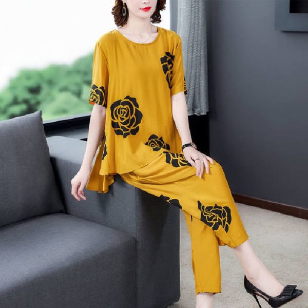 middle aged and elderly mother's women's summer fashion large size women's casual harem pants show suit thin two-piece suit w, Gray
middle aged and elderly mother's women's summer fashion large size women's casual harem pants show suit thin two-piece suit w, Gray