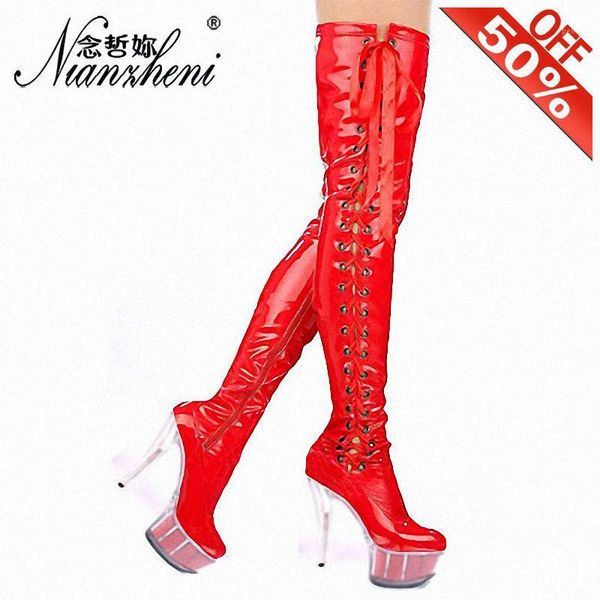 boots style red riband stage show shoes 6 inch woman heels thick crystal over the knee 15cm long boots1, Black
boots style red riband stage show shoes 6 inch woman heels thick crystal over the knee 15cm long boots1, Black