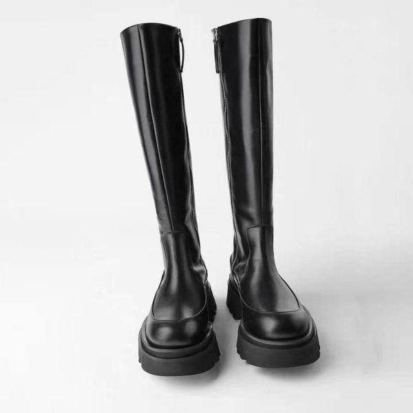 boots 2021 line with boot but knee groove thick bottom trend simple fashion british wind large high leather women, Black
boots 2021 line with boot but knee groove thick bottom trend simple fashion british wind large high leather women, Black
