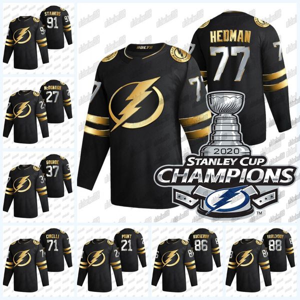 2020 stanley cup champions victor hedman tampa bay lightning golden edition steven stamkos brayden point nikita kucherov andrei vasilevskiy, Black;red
2020 stanley cup champions victor hedman tampa bay lightning golden edition steven stamkos brayden point nikita kucherov andrei vasilevskiy, Black;red