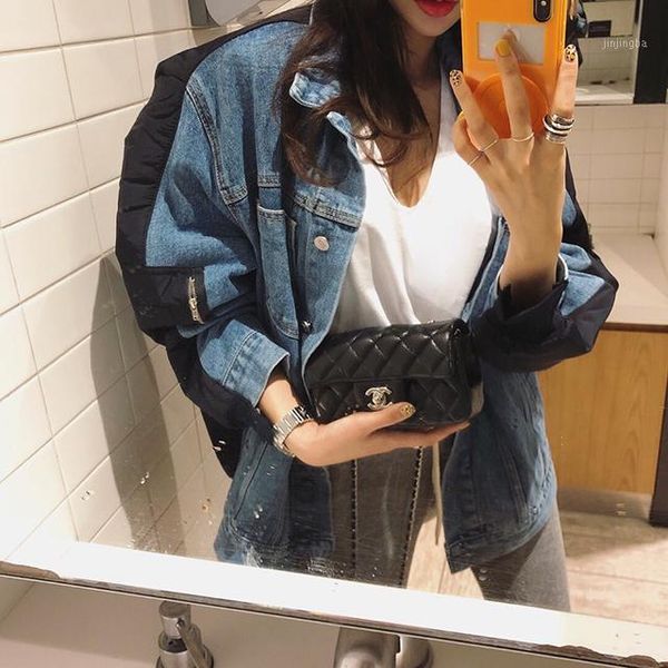 2020 autumn winter models south korea ins net red loose foreign personality denim stitching motorcycle jacket1, Black;brown
2020 autumn winter models south korea ins net red loose foreign personality denim stitching motorcycle jacket1, Black;brown