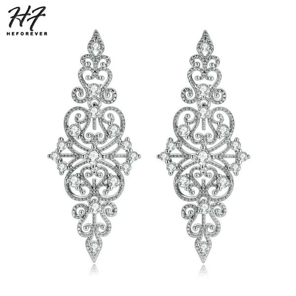 delicate ethnic luxury hollow-out drop earrings for women white gold color + cz vintage shining fashion jewelry xmas e474, Silver
delicate ethnic luxury hollow-out drop earrings for women white gold color + cz vintage shining fashion jewelry xmas e474, Silver