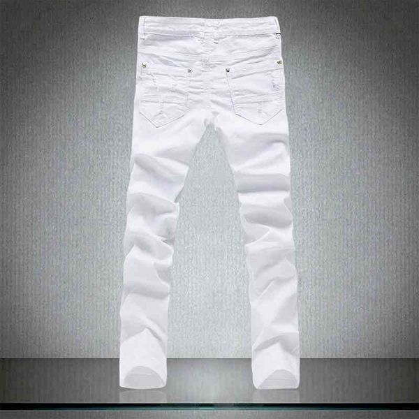 tight spring men's pure white jeans male skinny trousers cotton elastic hole slim leisure pants men, Blue
tight spring men's pure white jeans male skinny trousers cotton elastic hole slim leisure pants men, Blue