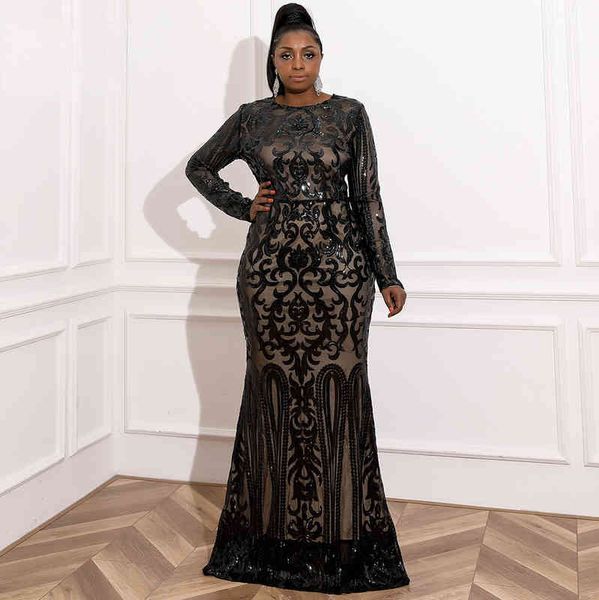 missord - women's large dress, vintage dress, sequins and mermaid hem, long sleeves, elegant, black, 2022
missord - women's large dress, vintage dress, sequins and mermaid hem, long sleeves, elegant, black, 2022