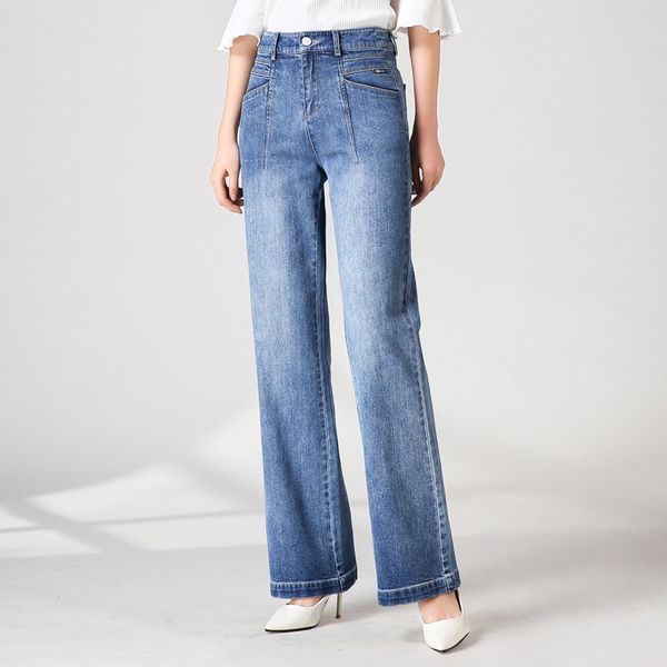 women's pants wide leg jeans women 2020 spring and summer new high waist loose large size was thin straight trousers, Blue
women's pants wide leg jeans women 2020 spring and summer new high waist loose large size was thin straight trousers, Blue