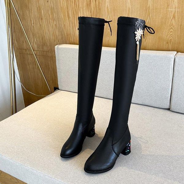 new style ladies knee high boots short and chubby heels color riding boots mid-calf winter black1, Black
new style ladies knee high boots short and chubby heels color riding boots mid-calf winter black1, Black