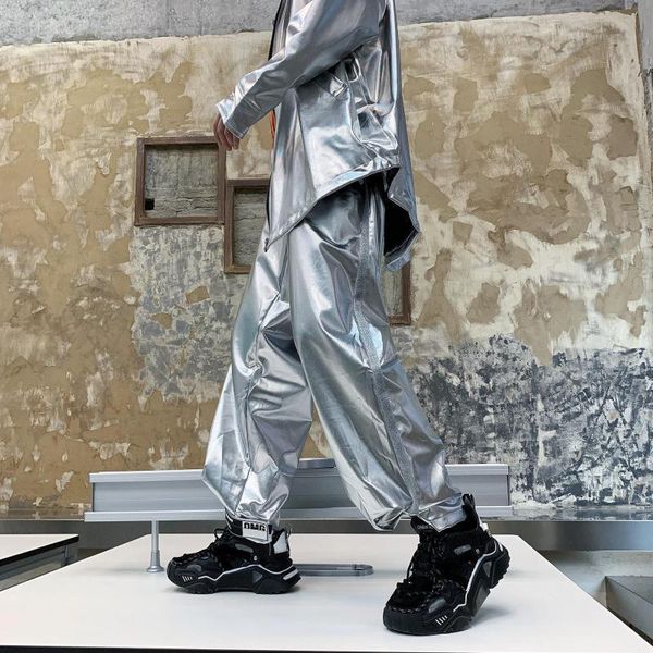 men's pants m-xxl mens 2021 streetwear men loose fit wide leg trousers punk hip hop silver stage male casual fashion, Black
men's pants m-xxl mens 2021 streetwear men loose fit wide leg trousers punk hip hop silver stage male casual fashion, Black