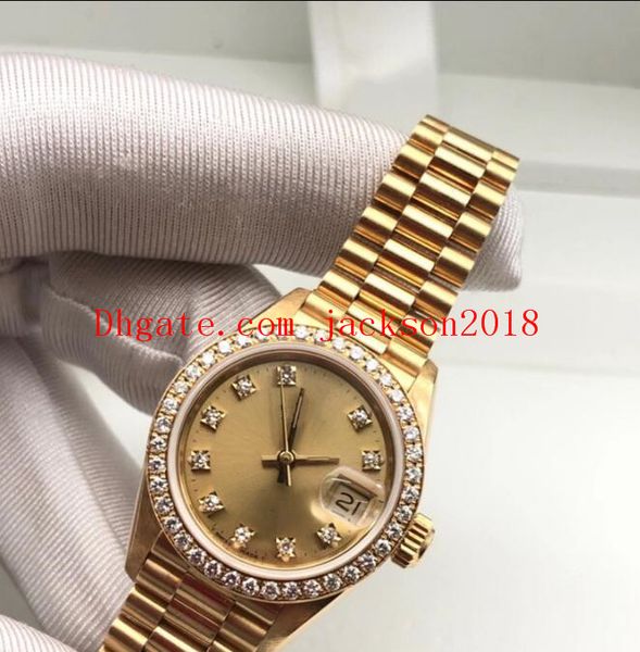 original boxes luxury women's watches 26mm diamond asia 2813 mechanical calendar 18k gold stainless steel bracelet ladies watches, Slivery;brown
original boxes luxury women's watches 26mm diamond asia 2813 mechanical calendar 18k gold stainless steel bracelet ladies watches, Slivery;brown