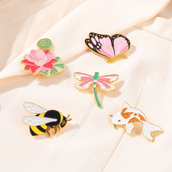 funny animal brooch set 5pcs plant butterfly bee fish dragonfly lotus enamel paint badges for girls gold plated lapel pins shirt jewelry gif, Gray
funny animal brooch set 5pcs plant butterfly bee fish dragonfly lotus enamel paint badges for girls gold plated lapel pins shirt jewelry gif, Gray
