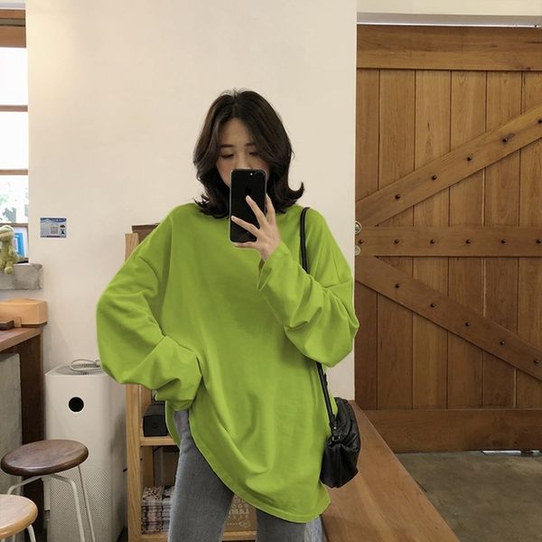 t7de1 avocado middle early coat t-shirt autumn 2020 new color long sleeve t-shirt women's green and long korean loose solid women, White
t7de1 avocado middle early coat t-shirt autumn 2020 new color long sleeve t-shirt women's green and long korean loose solid women, White