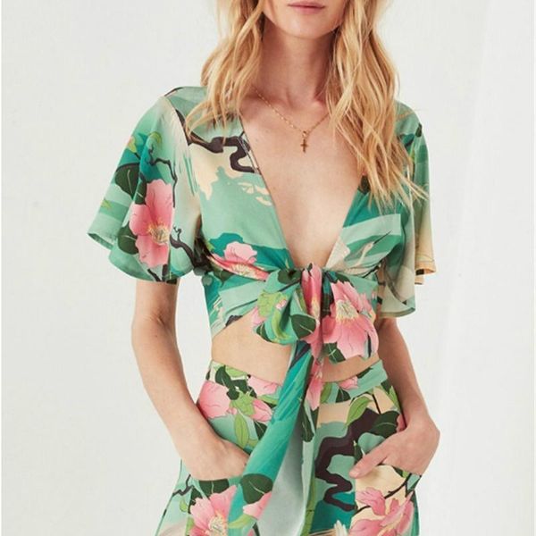 vintage chic happie women short sleeve cross v-neck shirts casual floral printed blouse shirts boho female blusas1, White
vintage chic happie women short sleeve cross v-neck shirts casual floral printed blouse shirts boho female blusas1, White