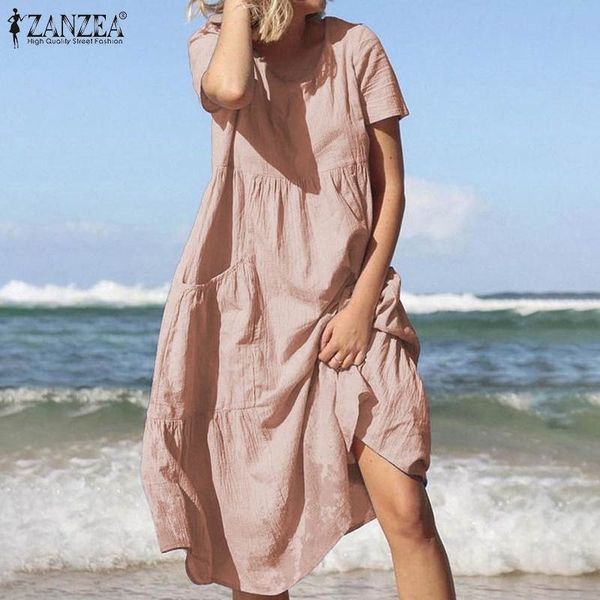zanzea vintage casual midi dress women's sundress elegant short sleeve tunic vestidos female o neck cotton robe plus size t200416, Black;gray
zanzea vintage casual midi dress women's sundress elegant short sleeve tunic vestidos female o neck cotton robe plus size t200416, Black;gray