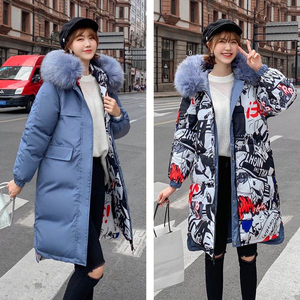 2021 newwomen's jacket large long female hooded coat with fur collar both sides can be worn plus size down jackets 4a39, Black
2021 newwomen's jacket large long female hooded coat with fur collar both sides can be worn plus size down jackets 4a39, Black