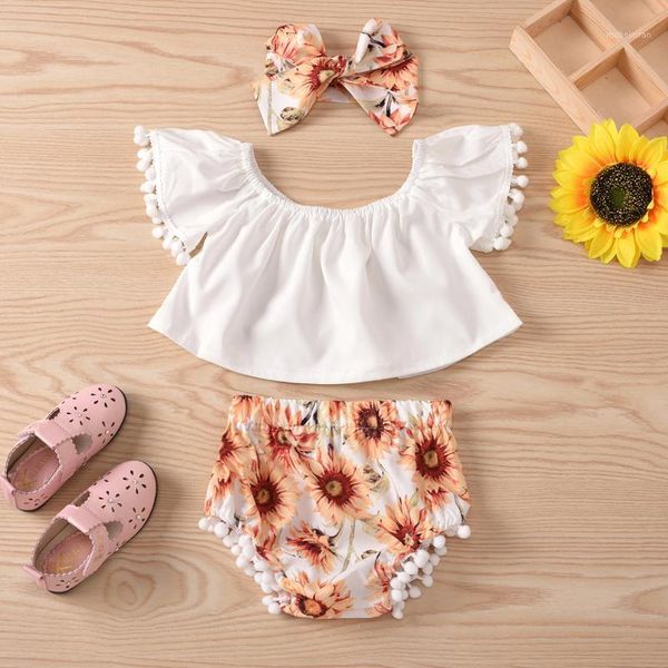 baby girls fashion 3-piece outfit set sleeve sunflower print shorts+headband set1, White
baby girls fashion 3-piece outfit set sleeve sunflower print shorts+headband set1, White