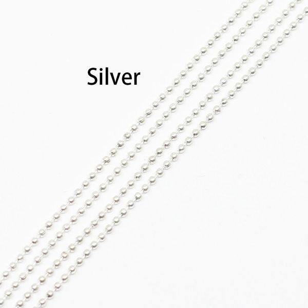 5m lot 1.2 1.5 2 mm metal ball bead chains bulk gold black link chains for diy necklaces bracelets jewelry making supplie h bbyxgd, Silver
5m lot 1.2 1.5 2 mm metal ball bead chains bulk gold black link chains for diy necklaces bracelets jewelry making supplie h bbyxgd, Silver