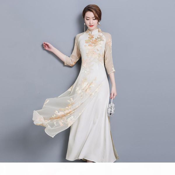 summer dress women long improved cheongsam vietnam traditional dresses robes aodai graceful stand collar dress slim qipao ao dai, Red
summer dress women long improved cheongsam vietnam traditional dresses robes aodai graceful stand collar dress slim qipao ao dai, Red