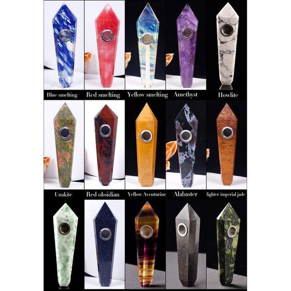 natural crystal stone smokey pipe healing quartz jewelry crystal point wand gemstone with 3pc metal filter qyltyj, Black
natural crystal stone smokey pipe healing quartz jewelry crystal point wand gemstone with 3pc metal filter qyltyj, Black