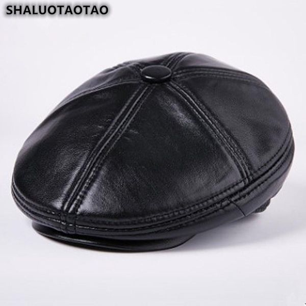berets shaluotaotao quality sheepskin genuine leather hat for men's winter thick thermal fashion velvet ear protection cap, Blue;gray
berets shaluotaotao quality sheepskin genuine leather hat for men's winter thick thermal fashion velvet ear protection cap, Blue;gray
