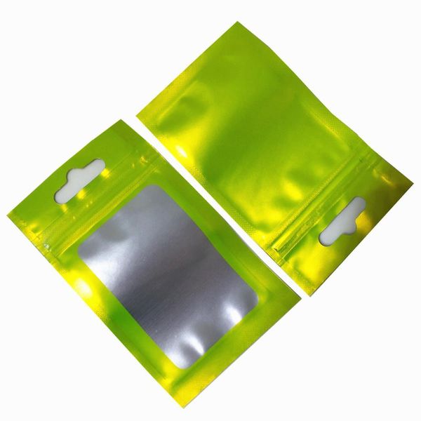 100pcs Colorful Matte Clear Aluminum Foil Zipper Lock Grocery Packaging Bag With Hang Hole Food Crafts Sundries Mylar Pack Pouch H Bbyfzc