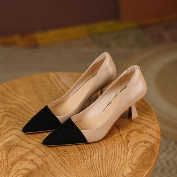 fine heeled shoes pointed pumps sweet sandals ladies shallow mouth lace-up slip on stiletto spring toe colored brief beige afric, Black
fine heeled shoes pointed pumps sweet sandals ladies shallow mouth lace-up slip on stiletto spring toe colored brief beige afric, Black