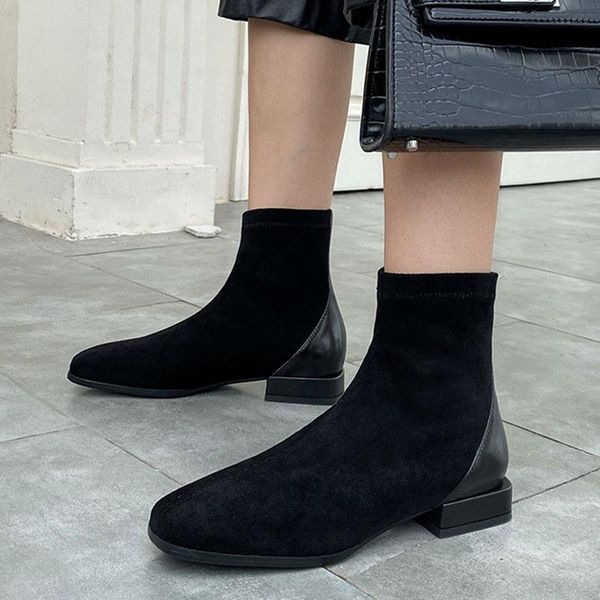 elastic fabric flock boots women ankle boots suede handmade square toe sheepskin insole all-match autumn ladies shoes, Black
elastic fabric flock boots women ankle boots suede handmade square toe sheepskin insole all-match autumn ladies shoes, Black
