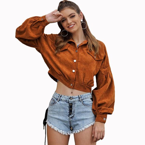 women's jackets fashion corduroy jacket women pure turndown collar long sleeve short coat outwear casual basic crop overcoats brown, Black;brown
women's jackets fashion corduroy jacket women pure turndown collar long sleeve short coat outwear casual basic crop overcoats brown, Black;brown