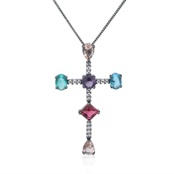 omyfun rainbow color crystal necklaces for women fashion choker cross pendant necklace colares statement party jewelry n011, Silver
omyfun rainbow color crystal necklaces for women fashion choker cross pendant necklace colares statement party jewelry n011, Silver