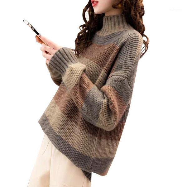 women's sweaters women long sleeves half turtleneck knitted sweater loose striped pullover m5te1, White;black
women's sweaters women long sleeves half turtleneck knitted sweater loose striped pullover m5te1, White;black