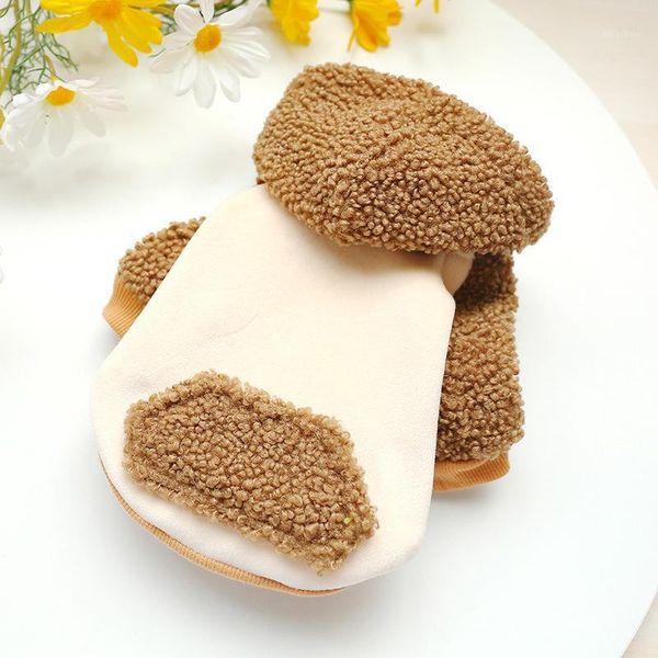 design two feet khaka color warm pet clothes with hat dog cat clothing lambskin autumn and winter warm hoodie dog clothes1
design two feet khaka color warm pet clothes with hat dog cat clothing lambskin autumn and winter warm hoodie dog clothes1